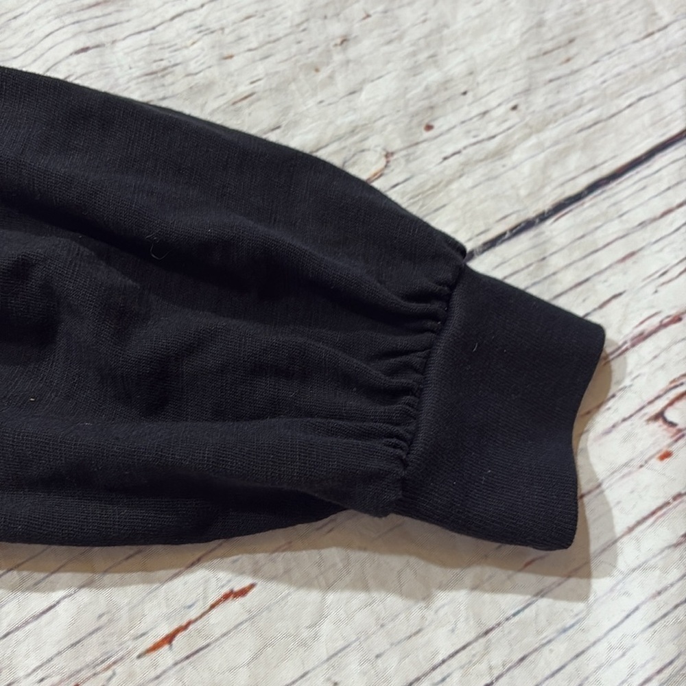 Nation LTD Gold Button Black Long Sleeve Top sz S - Picture 5 of 9